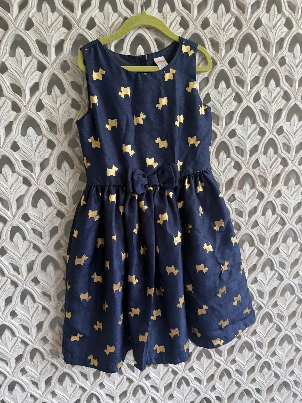Gymboree Scottie Dog Gold Foil Fancy Dress, size 7